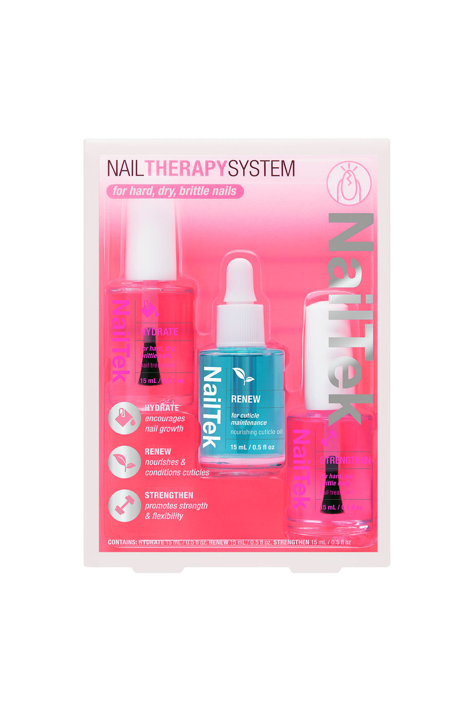 Nail Tek Nail Therapy For Hard Brittle Nails 3pc Kit - Professional Salon Brands