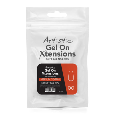 Artistic Gel On Xtension Tips Medium Coffin  #00 50pk