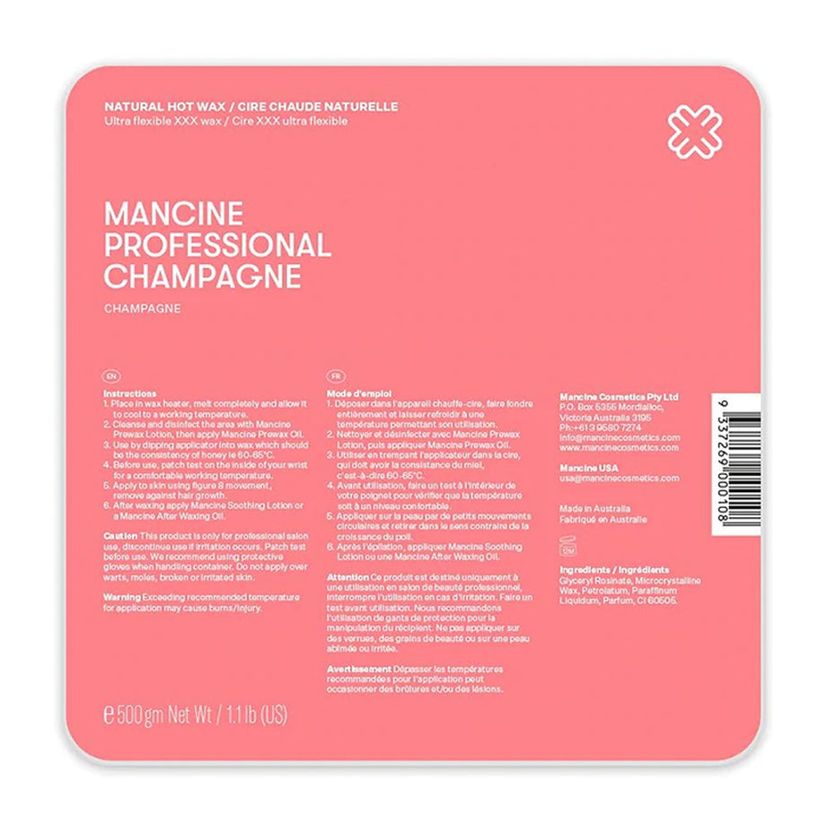 Mancine Champagne Hot Wax 500gm - Professional Salon Brands