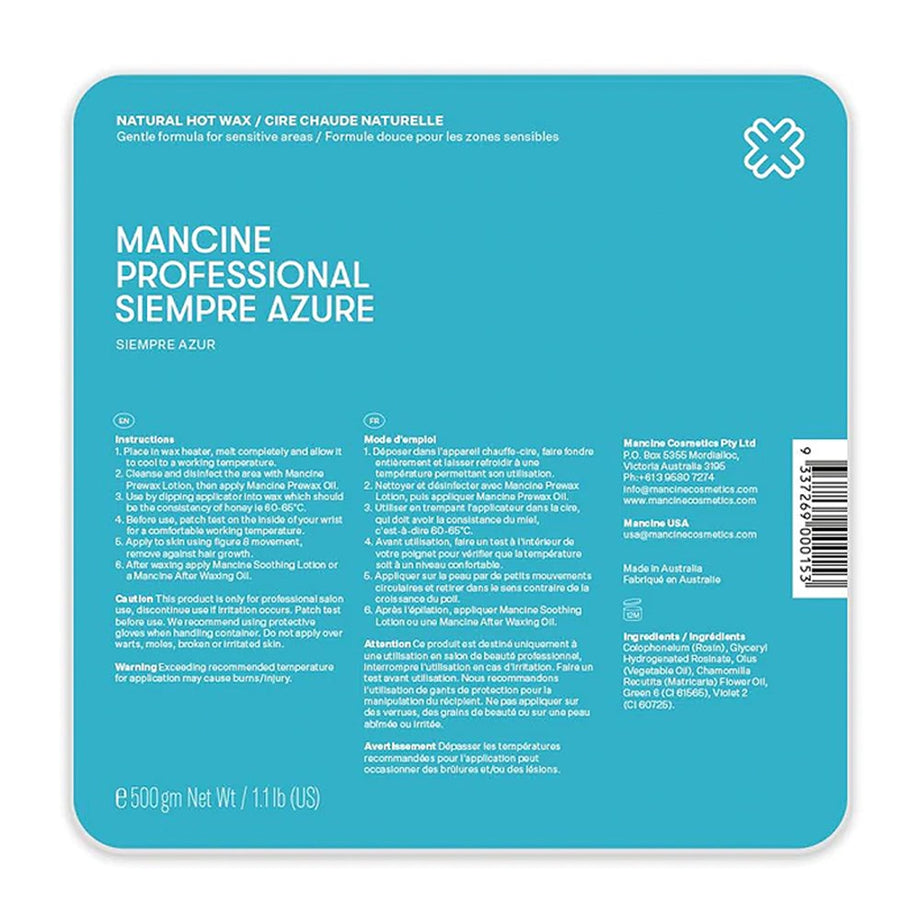 Mancine Siempre Azure Hot Wax 500gm - Professional Salon Brands
