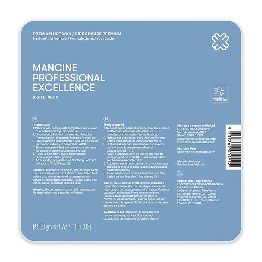 Mancine Excellence Hot Wax 500gm - Professional Salon Brands
