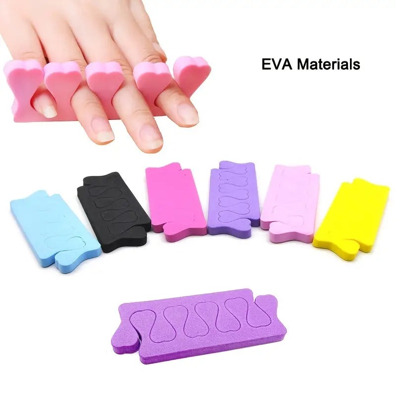 20pcs/1 Pack Professional Nail Art Toes Separators Fingers Foots Sponge Soft Gel UV - Mix Coulors - Professional Salon Brands