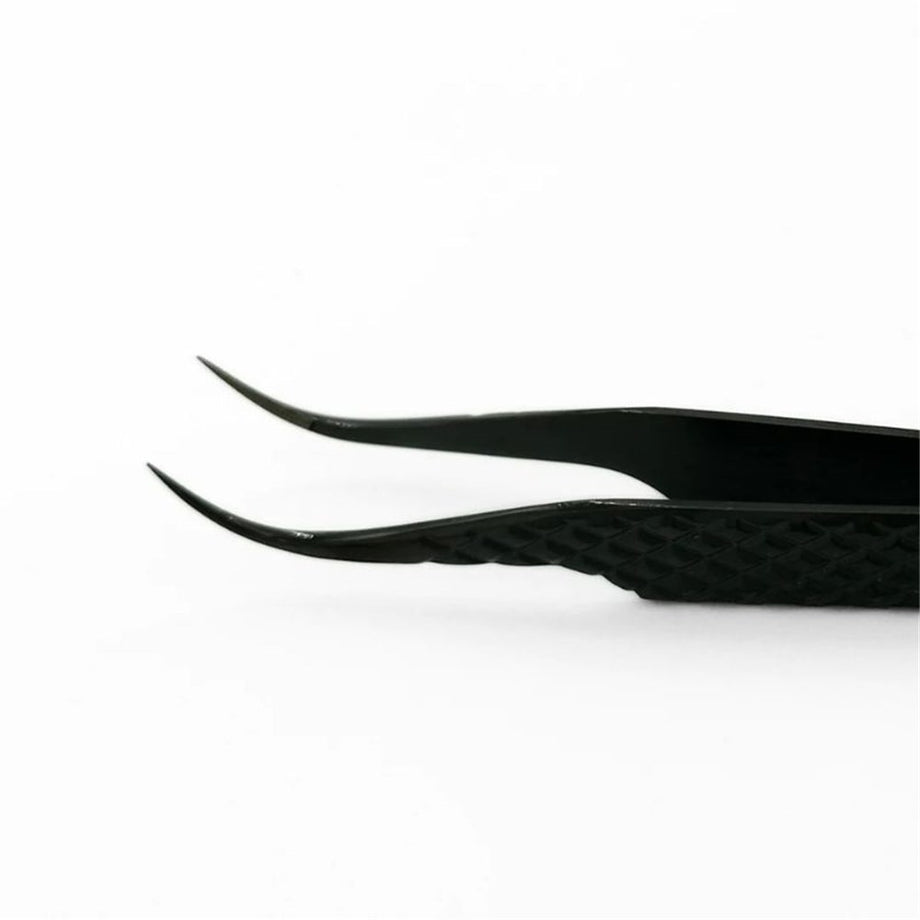 Elleebana Ellee-flow - pro curved tweezer (black plasma coated) EACH - Professional Salon Brands