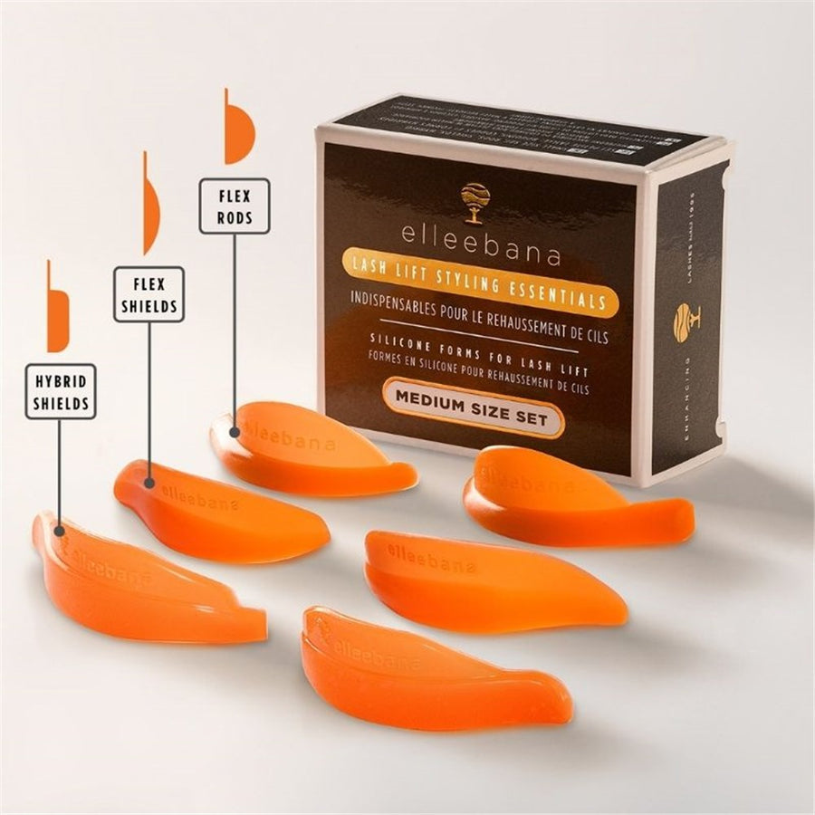 Elleebana Lash Styling Shields - Medium 3 Pairs Flex Rod + Shield + Hybrid