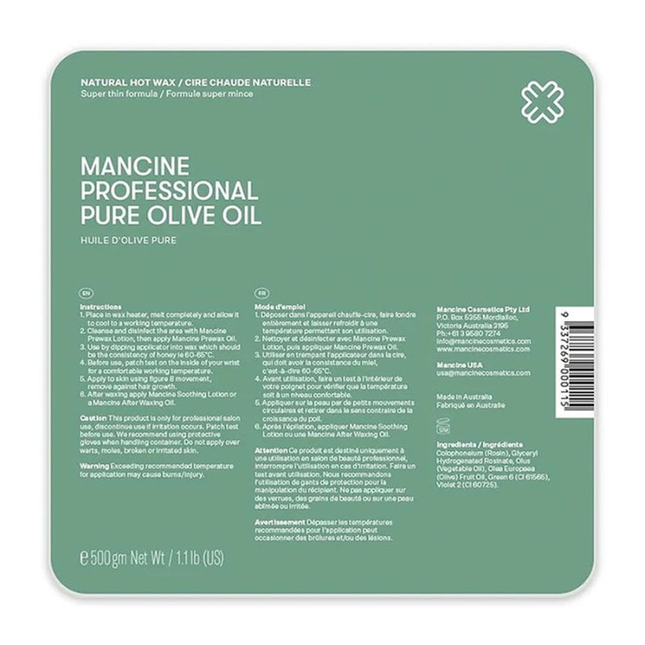 Mancine Olive Oil Hot Wax 500gm - Professional Salon Brands