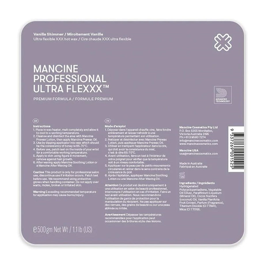 Mancine Ultra Film Vanilla Shimmer Hot Wax 500gm - Professional Salon Brands