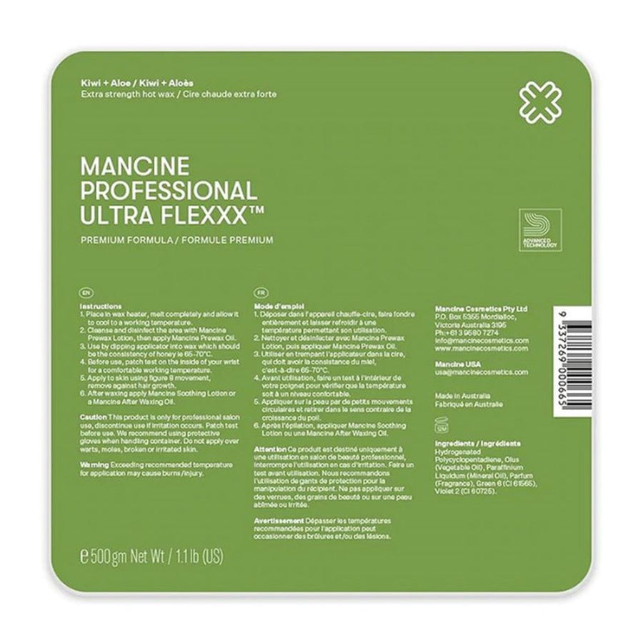 Mancine Ultra Flex Kiwi & Aloe Hot Wax 500gm