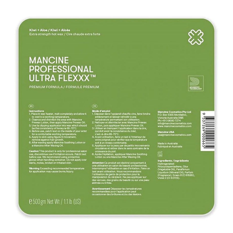 Mancine Ultra Flex Kiwi & Aloe Hot Wax 500gm - Professional Salon Brands