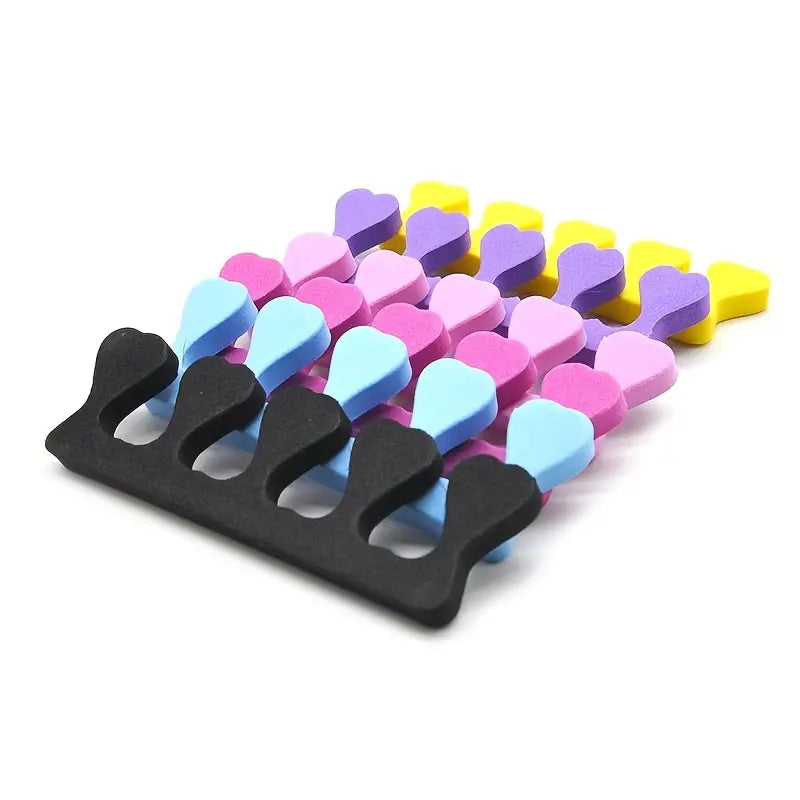 20pcs/1 Pack Professional Nail Art Toes Separators Fingers Foots Sponge Soft Gel UV - Mix Coulors - Professional Salon Brands