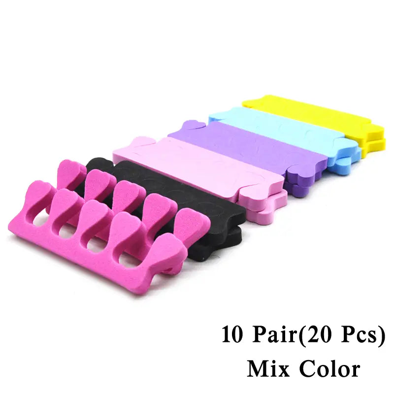 20pcs/1 Pack Professional Nail Art Toes Separators Fingers Foots Sponge Soft Gel UV - Mix Coulors - Professional Salon Brands