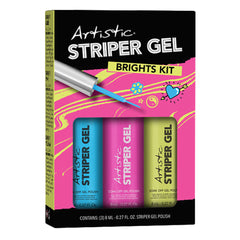 Artistic Nail Design 3pc Striper Gel Kit - Brights - Professional Salon Brands
