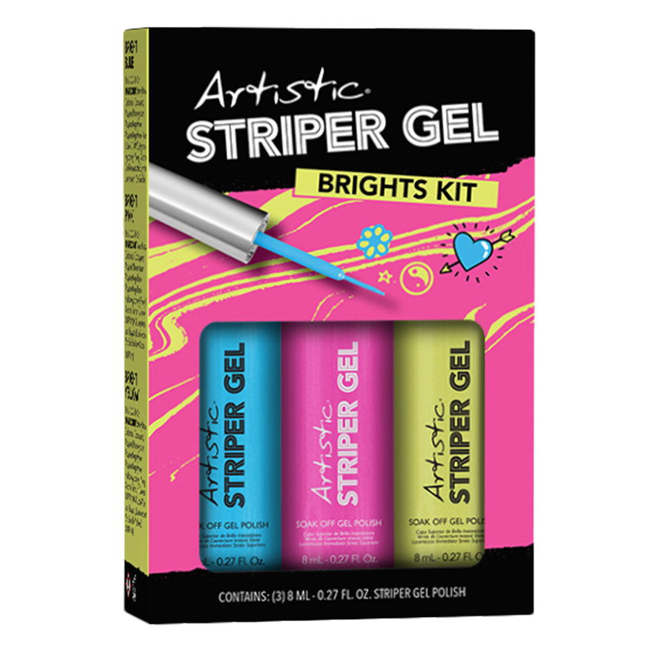 Artistic Nail Design 3pc Striper Gel Kit - Brights - Professional Salon Brands