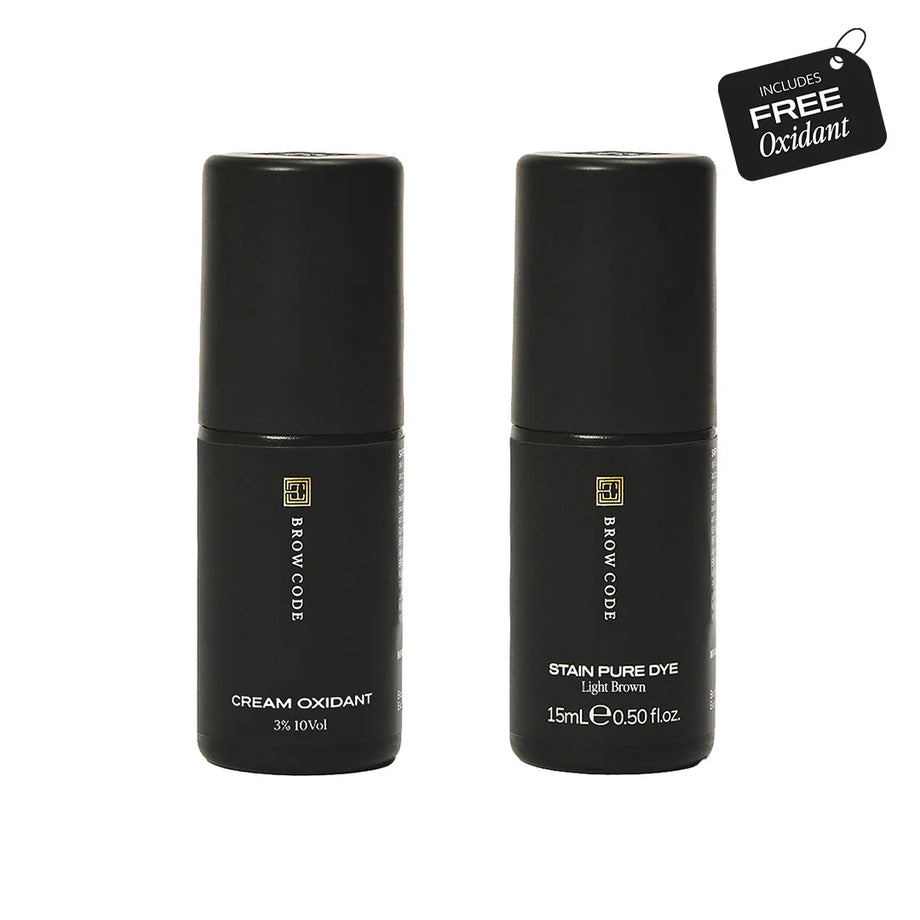 Brow Code Stain Pure Dye Light Brown 15ml (Buy 1, Get 1 Peroxide Crème Free)