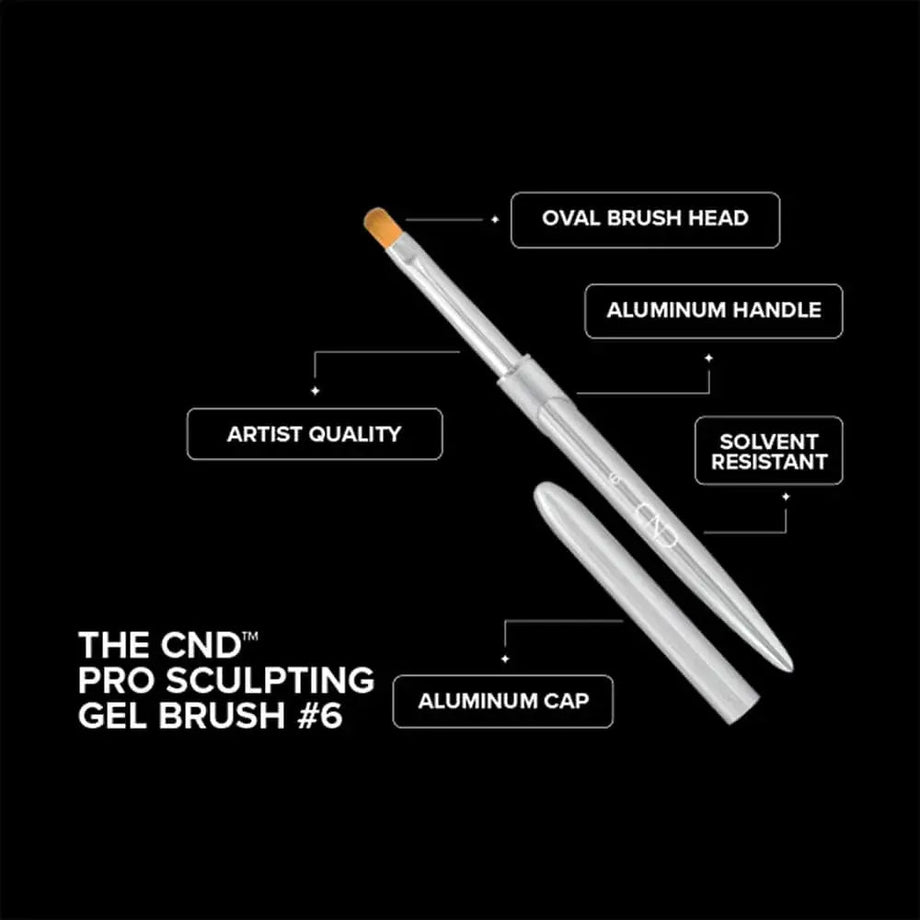 CND™ Tool – Brush Pro Sculpting Gel Oval Brush #6