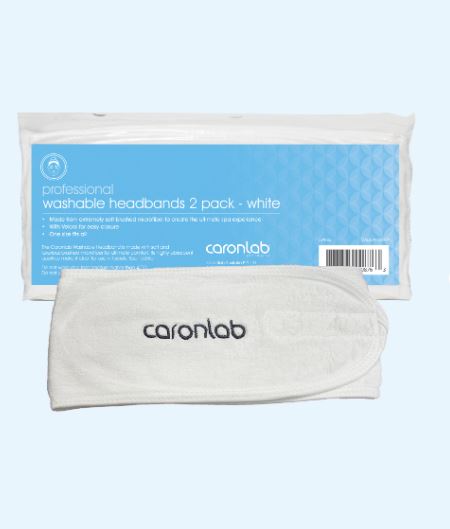 Caronlab Professional Washable Headbands White 2PK