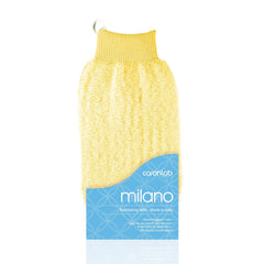 Caronlab Milano Exfoliating Mitt - Ligh Yellow; Ideal for use prior to hair removal and spray tanning.