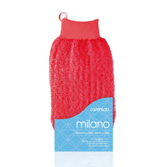 Caronlab Milano Exfoliating Mitt - Red; Ideal for use prior to hair removal and spray tanning.