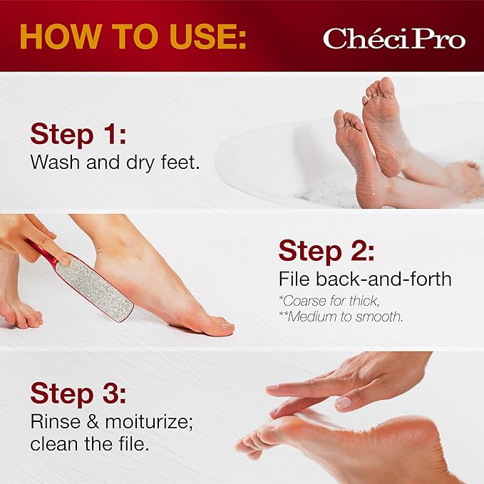 Checi Professional Foot File - Dual-Sided (Medium/Coarse) - Professional Salon Brands