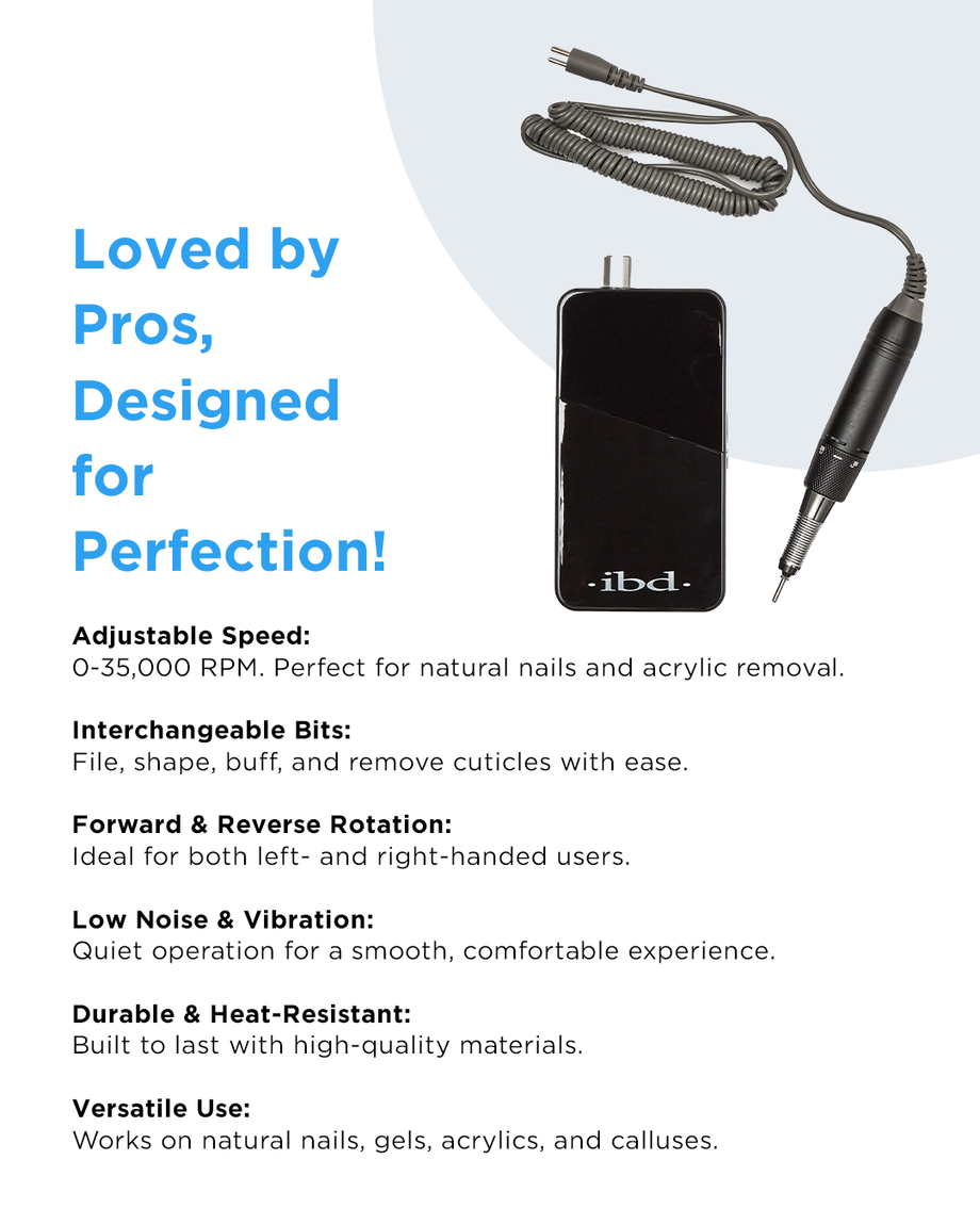 Ibd portable e-file machine (with drill bits) - Professional Salon Brands