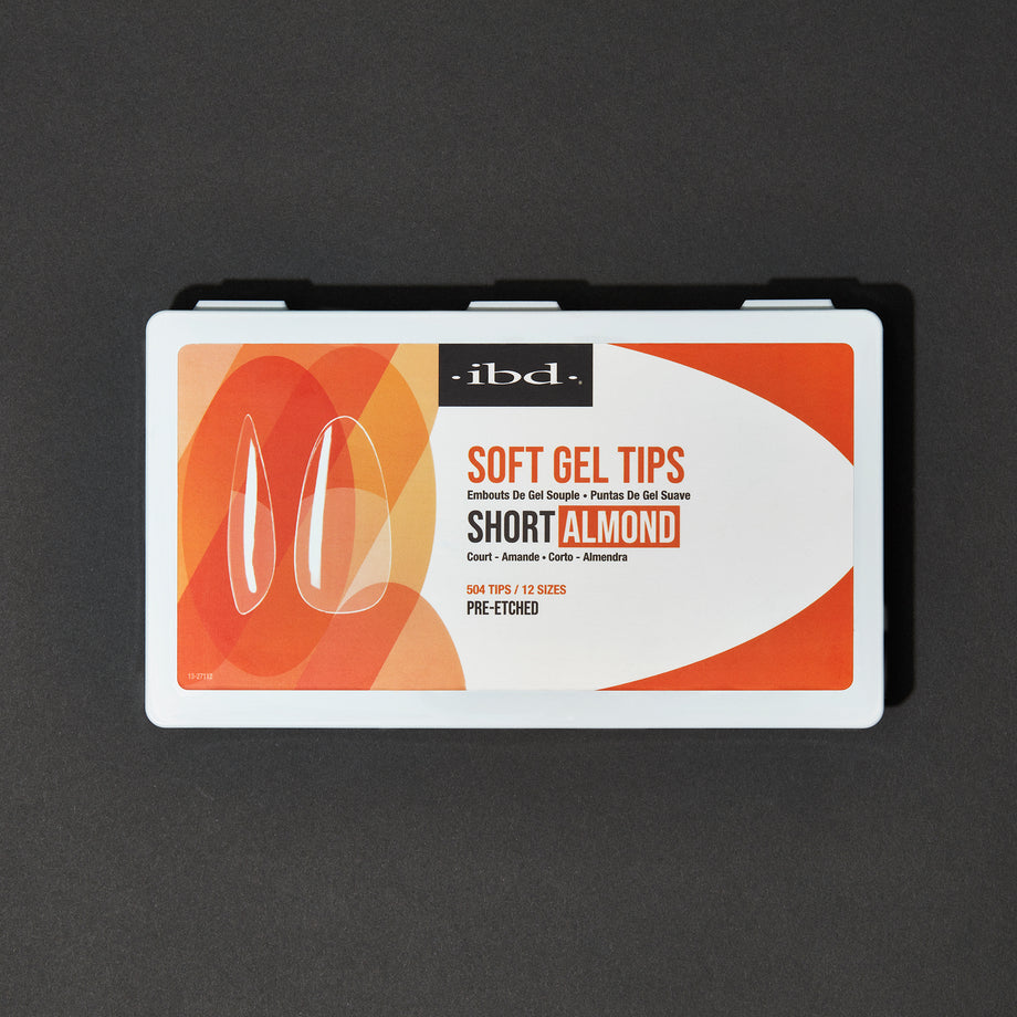 IBD Soft Gel Tips - Short Almond 504 Tips / 12 Sizes