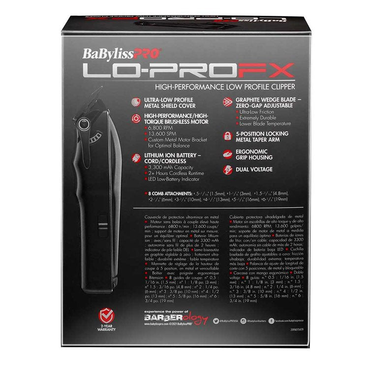 BaByliss Pro LoPROFX High Performance Low Profile Clipper - Professional Salon Brands