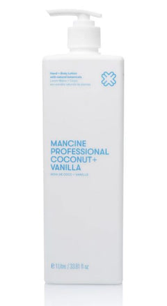 Mancine Professional Hand + Body Lotion / Coconut + Vanilla 1 Litre - Professional Salon Brands
