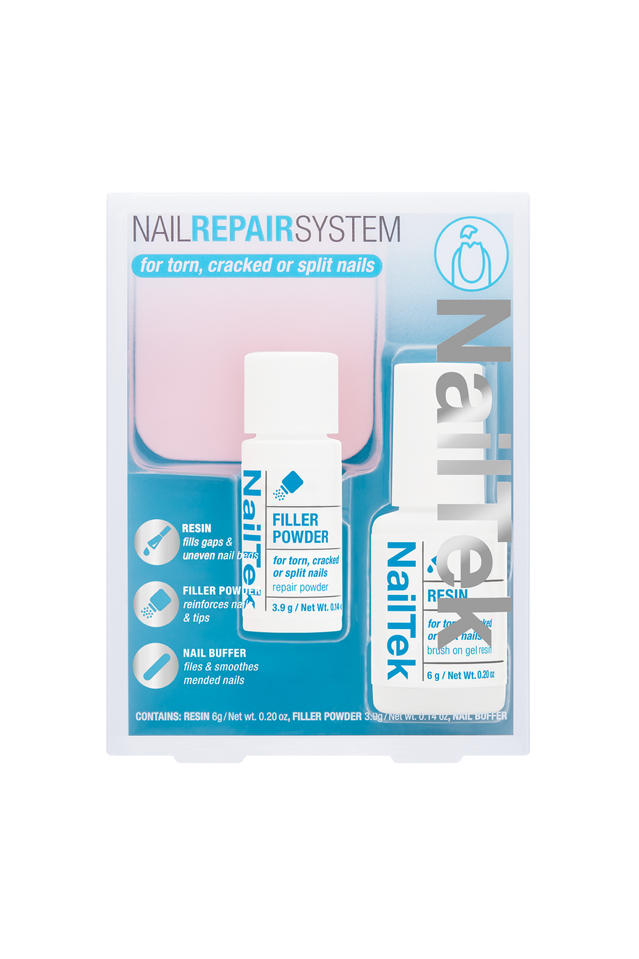 Nail Tek Nail Repair For Torn, Cracked Or Split Nails 2pc Kit - Professional Salon Brands