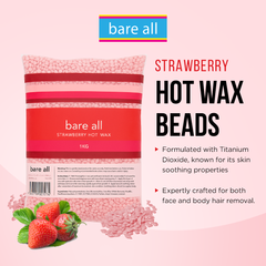 Bare All Strawberry Hot Wax Beads 1Kg - Professional Salon Brands