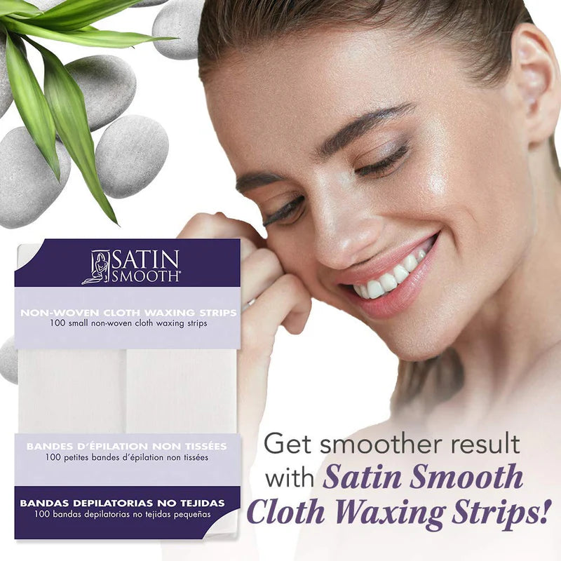 Satin Smooth Small Non-Woven Cloth Waxing Strips 100PK