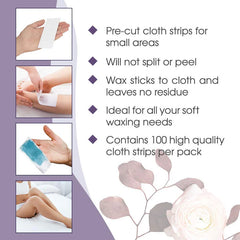 Satin Smooth Small Non-Woven Cloth Waxing Strips 100PK - Professional Salon Brands