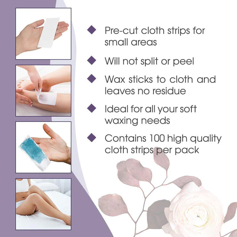 Satin Smooth Small Non-Woven Cloth Waxing Strips 100PK - Professional Salon Brands