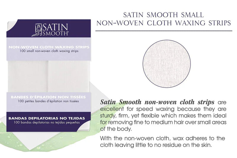 Satin Smooth Small Non-Woven Cloth Waxing Strips 100PK - Professional Salon Brands