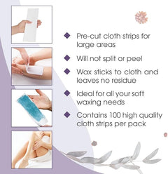 Satin Smooth Large Non-Woven Cloth Waxing Strips 100 pack - Professional Salon Brands