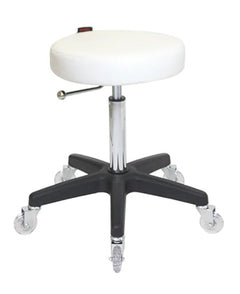 Turbo White Stool with Black Base - Professional Salon Brands