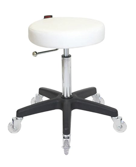 Turbo White Stool with Black Base - Professional Salon Brands
