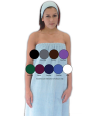Wrap Gown Terry Towelling Black Velcro