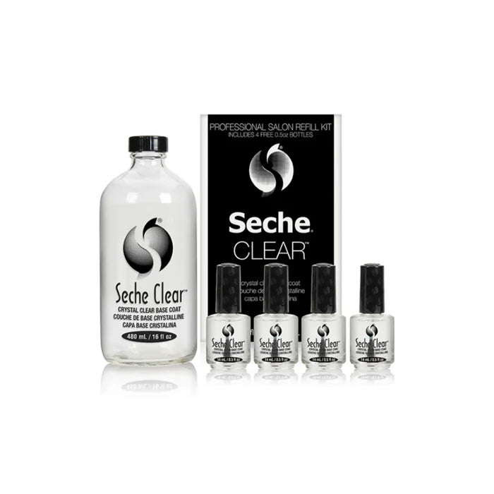 Seche Clear Base Coat 473ml Refill Plus 4 x 14ml - Professional Salon Brands