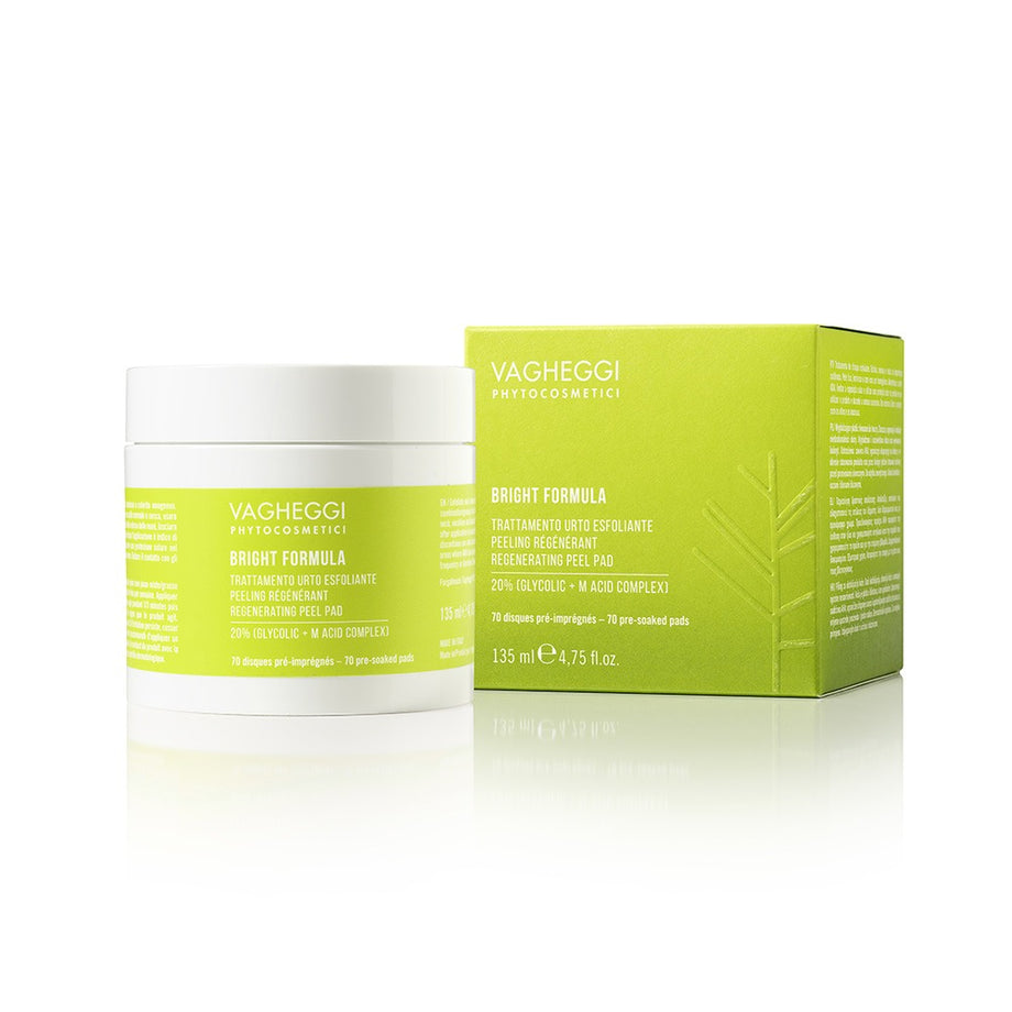 Vagheggi Bright Formula Regenerating Peel Pads - 20% Glycolic + M acid complex 70 Pads - Professional Salon Brands