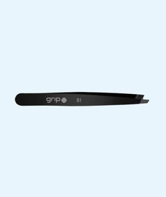 Caronlab GRIP® Tweezer Slanted Tip Matte Black - Professional Salon Brands