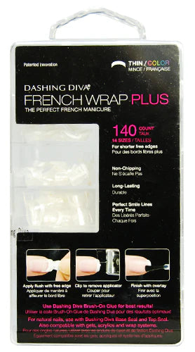 Dashing Diva French Wrap Plus White 140 Tips