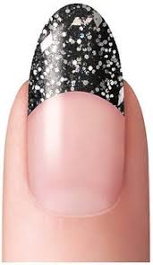 Dashing Diva No-Blend Tip Glitter Black 96 Tips - Professional Salon Brands