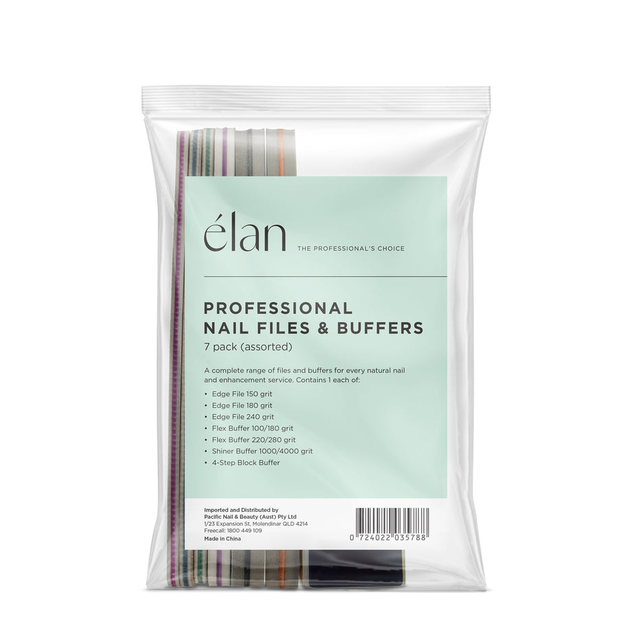 CND élan Professional Nail Files & Buffers 7pk assorted