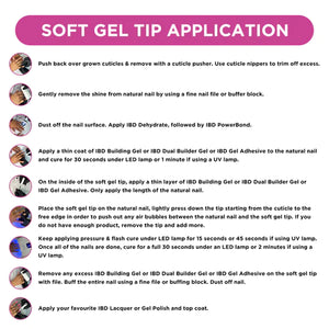 IBD Soft Gel Tips - Long Stiletto 504 Tips / 12 Sizes - Professional Salon Brands