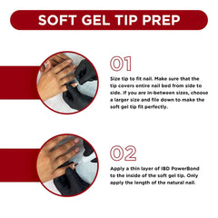 IBD Soft Gel Tips - Medium Coffin 504 Tips / 12 Sizes - Professional Salon Brands