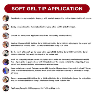 IBD Soft Gel Tips - Medium Coffin 504 Tips / 12 Sizes - Professional Salon Brands