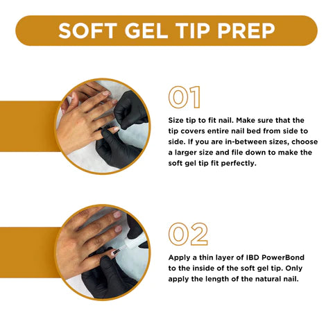 IBD Soft Gel Tips - Medium Square 504 Tips / 12 Sizes - Professional Salon Brands