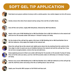 IBD Soft Gel Tips - Medium Square 504 Tips / 12 Sizes - Professional Salon Brands