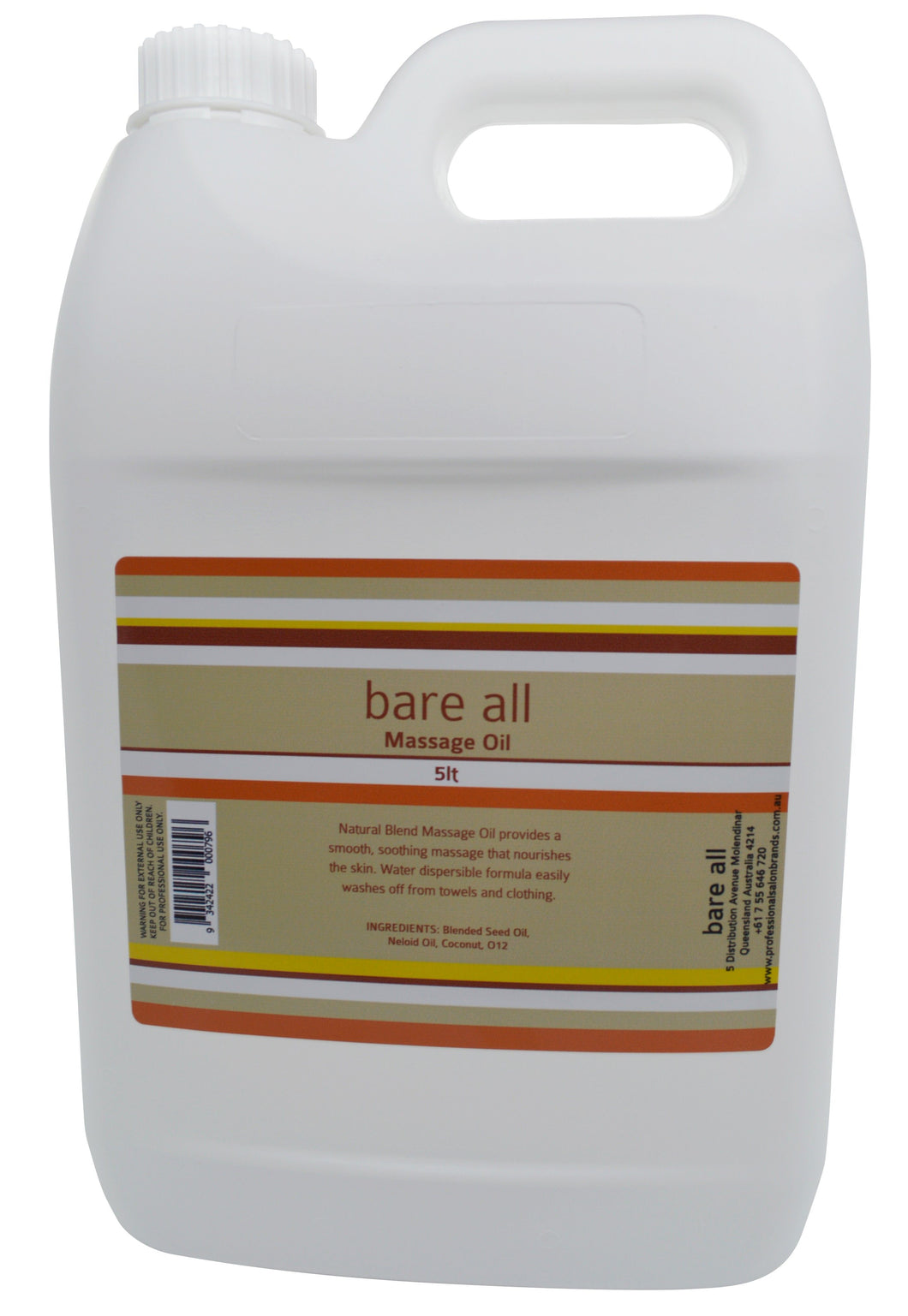 Bare All H2O Massage Oil 5L - Professional Salon Brands