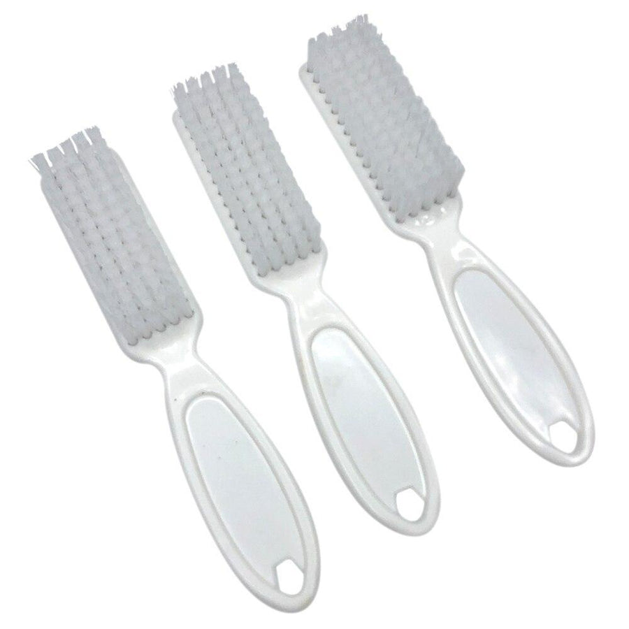 Nail Scrub Brush Plastic White Handle