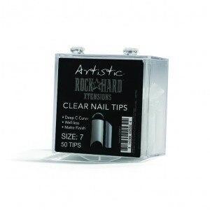 Artistic Rock Hard Xtentions Clear Nail Tips 50ct Size 7 - Professional Salon Brands
